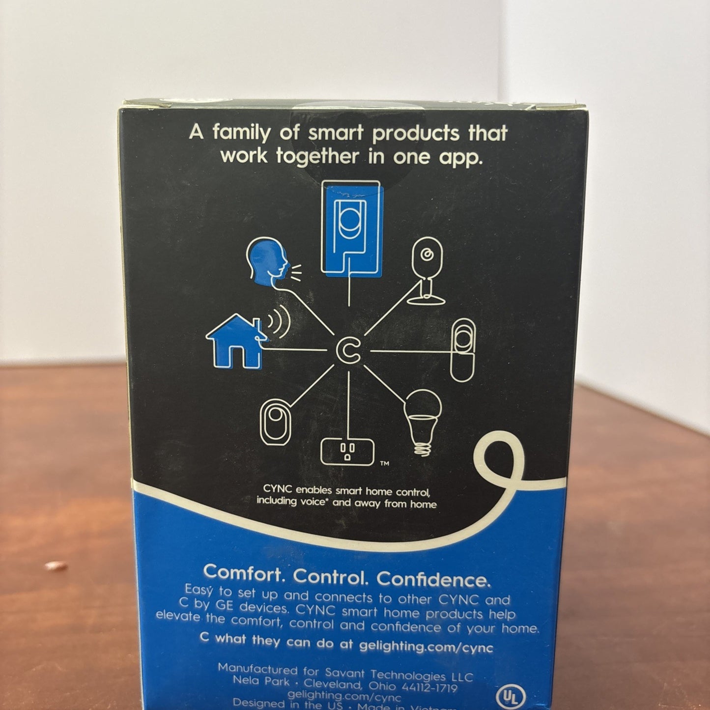 GE Cync Alexa Google Wi-Fi Smart Ceiling Fan Switch Neutral Wire - White