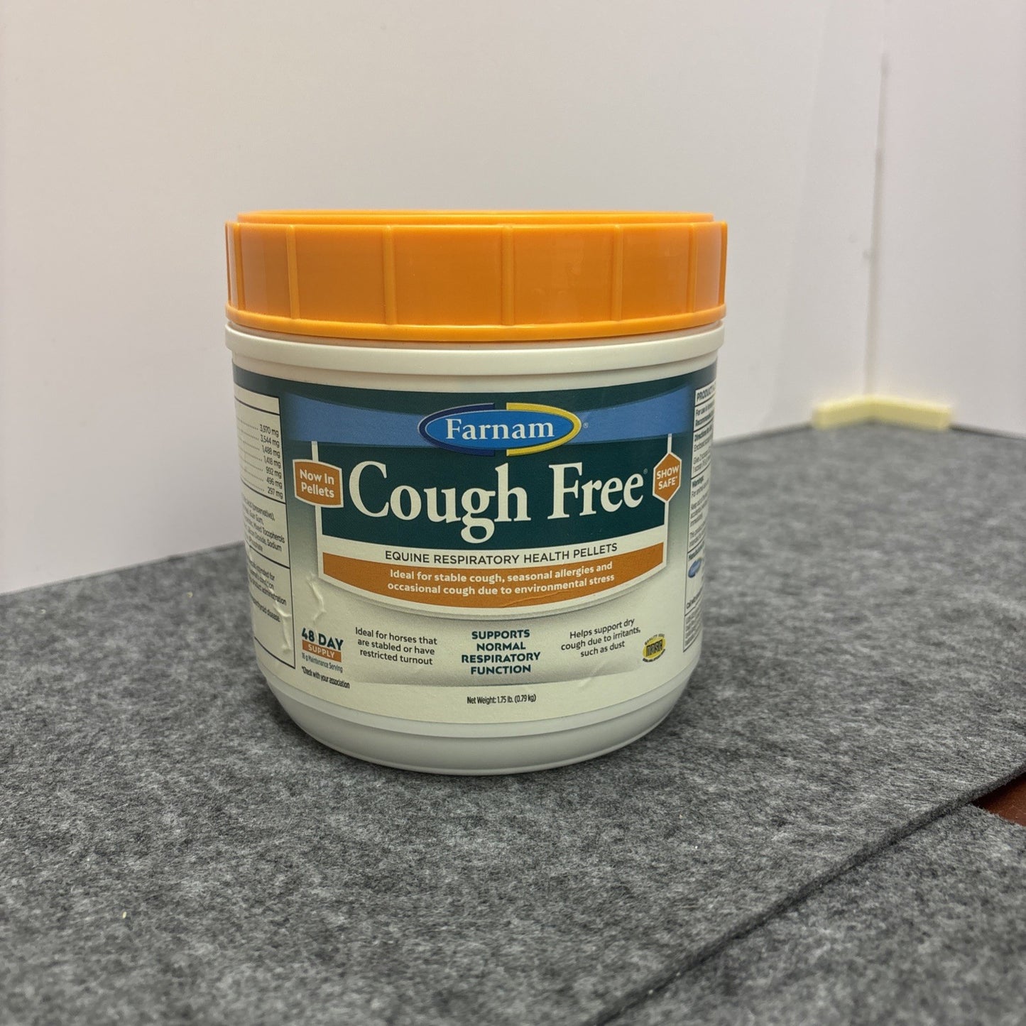 Farnam Cough Free Pellets for Horses 1.75 lb. Opened