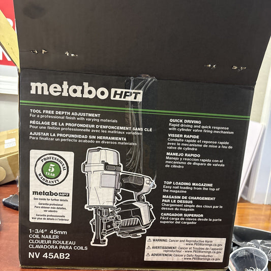 Metabo NV45AB2M HPT 1-3/4 Inch Wire Coil Roofing Nailer