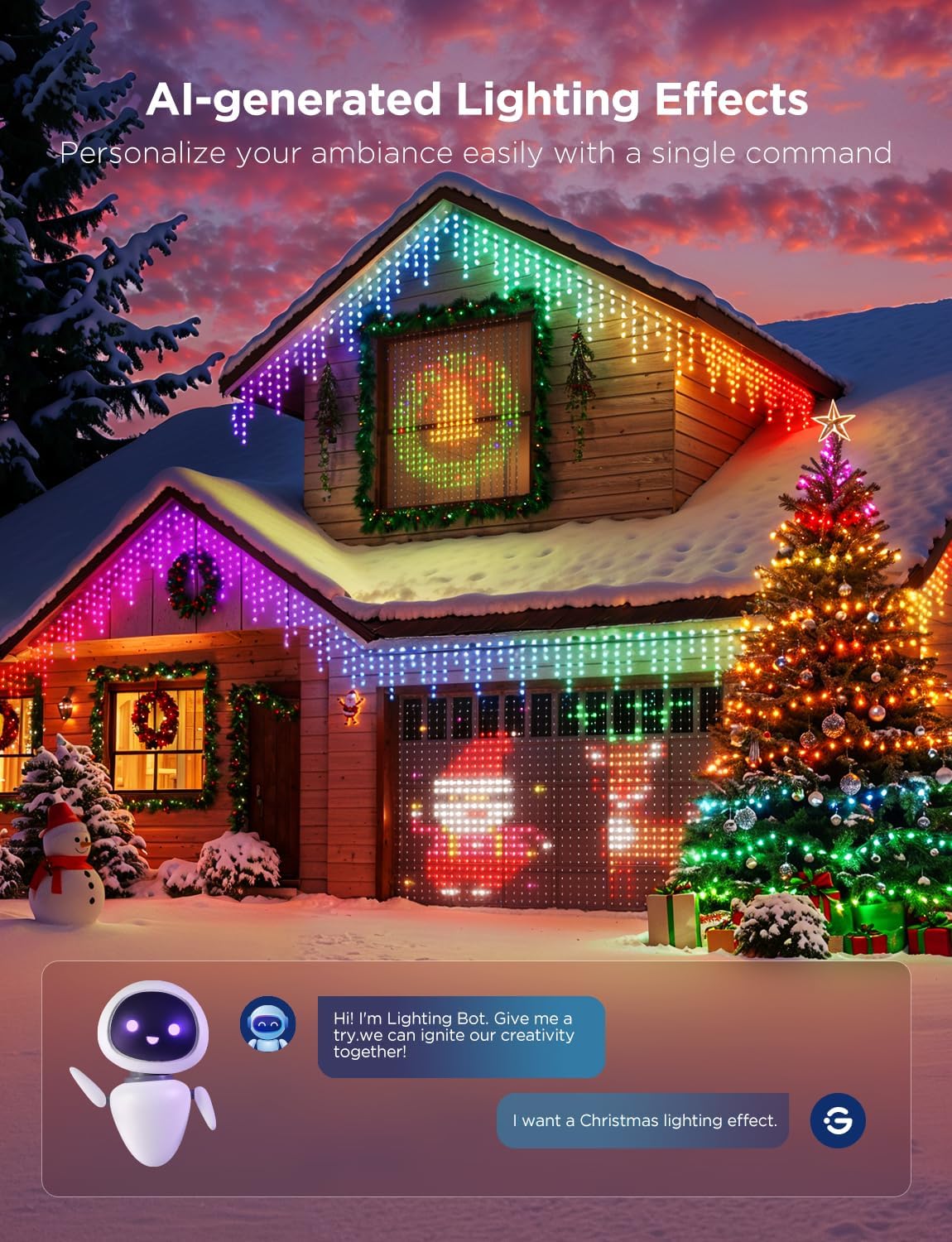 Govee Christmas String Lights 2 - Smart Lights With Shape Mapping Function